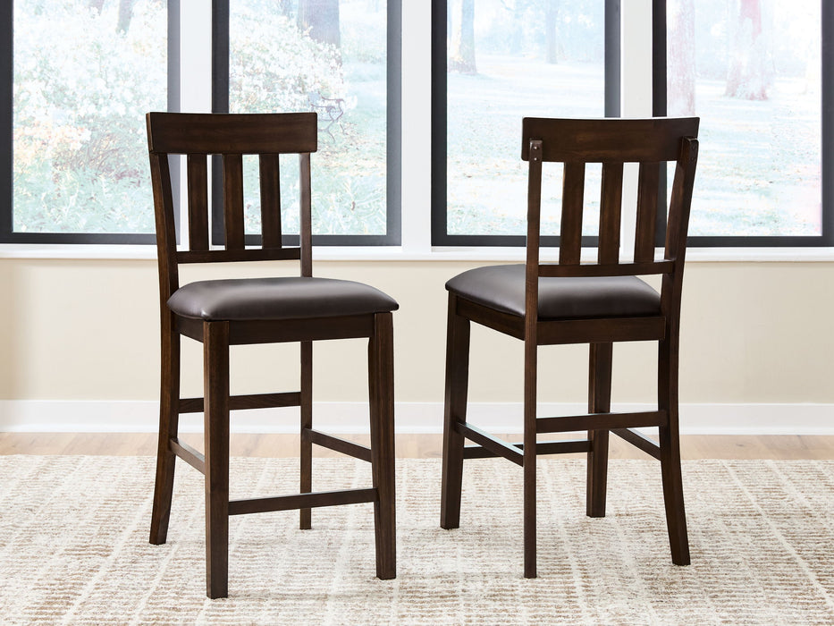 Haddigan - Upholstered Barstool (Set of 2) - Dark Brown - Tallahassee Discount Furniture (FL)