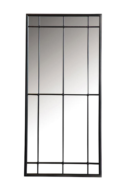 Annetta Rectangular Window Pane Wall Mirror Black image