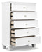 Fortman - White - Five Drawer Chest - Tallahassee Discount Furniture (FL)