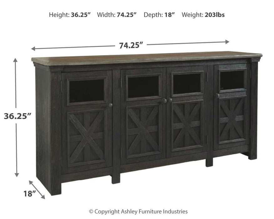 Tyler Creek - Black / Gray - Extra Large TV Stand - Tallahassee Discount Furniture (FL)