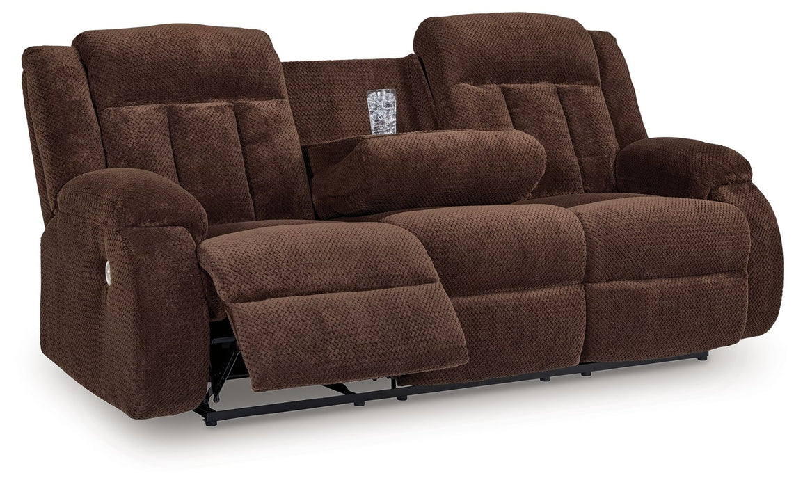 Free Wake - Chocolate - Reclining Power Sofa With Drop Down Table - Tallahassee Discount Furniture (FL)