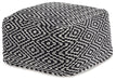 Jasett - Black / Ivory - Pouf - Tallahassee Discount Furniture (FL)
