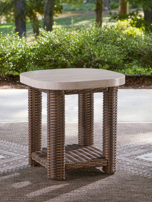 Dolan Creek - Square End Table - Beige / Brown - Tallahassee Discount Furniture (FL)