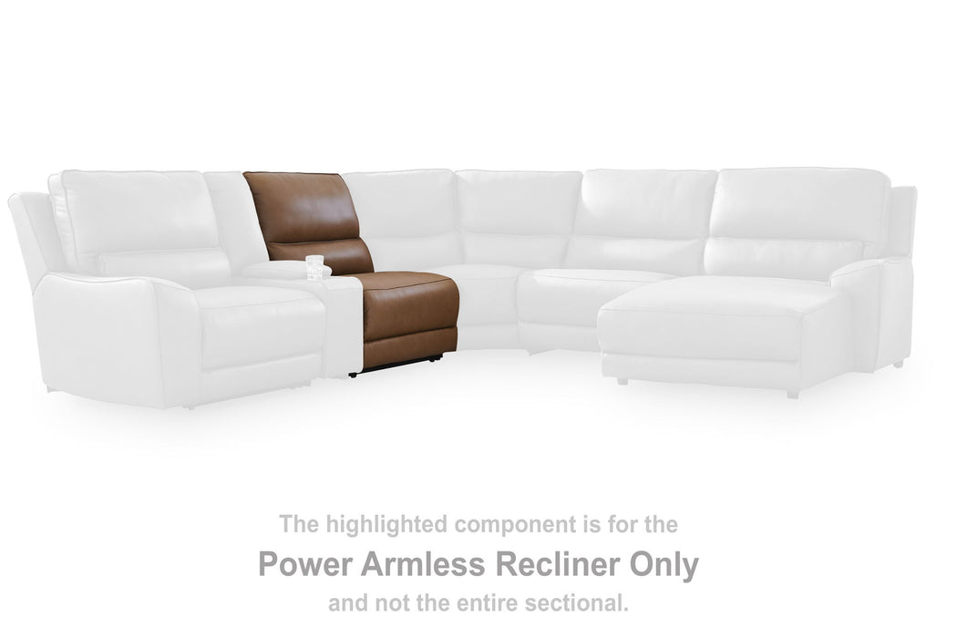 DeepWakes - Power Armless Recliner With Adjustable Headrest - Caramel - Tallahassee Discount Furniture (FL)