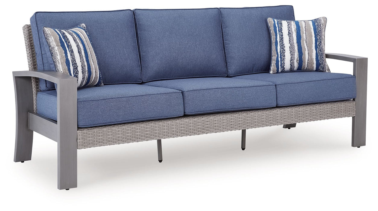 Half Moon Beach - Sofa With Cushion - Blue / Gray - Tallahassee Discount Furniture (FL)