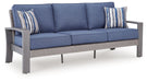 Half Moon Beach - Sofa With Cushion - Blue / Gray - Tallahassee Discount Furniture (FL)