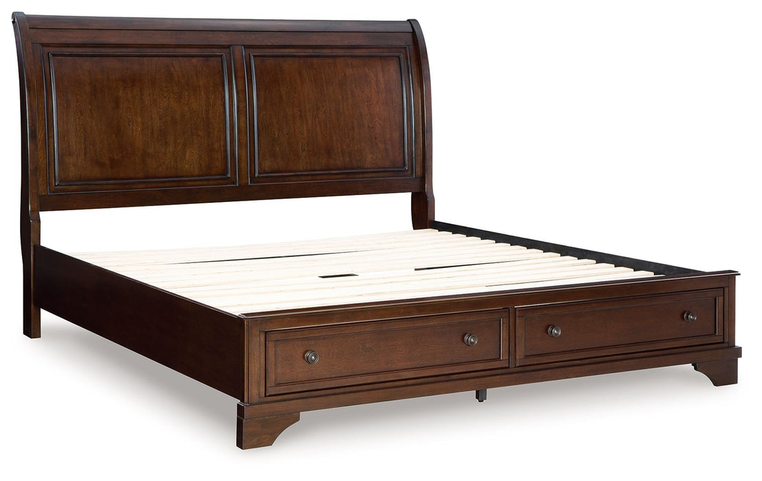Trellington - Brown - King Sleigh Storage Bed - Tallahassee Discount Furniture (FL)
