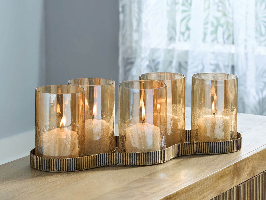 Evereton - Antique Gold Finish - Candle Holder - Tallahassee Discount Furniture (FL)