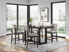 Neymorton - Dark Grayish Brown - 5 Pc. - Rectangular Dining Room Counter Table, 4 Barstools - Tallahassee Discount Furniture (FL)