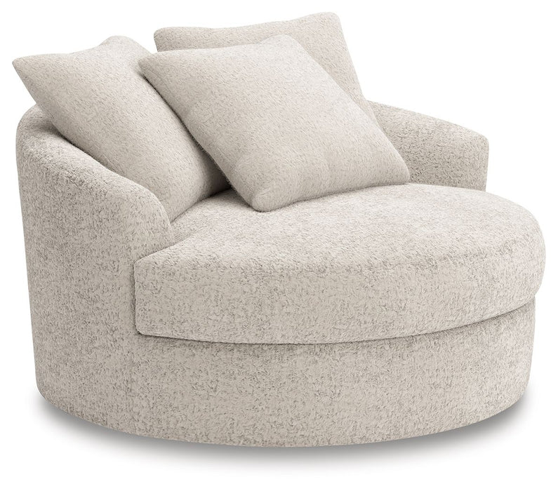 Cuddle Plush - Arctic - Oversized Swivel Accent Chair - Tallahassee Discount Furniture (FL)