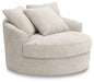 Cuddle Plush - Arctic - Oversized Swivel Accent Chair - Tallahassee Discount Furniture (FL)