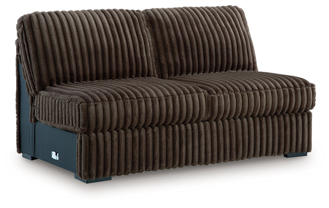 Midnight-Madness - Chocolate - Armless Loveseat - Tallahassee Discount Furniture (FL)