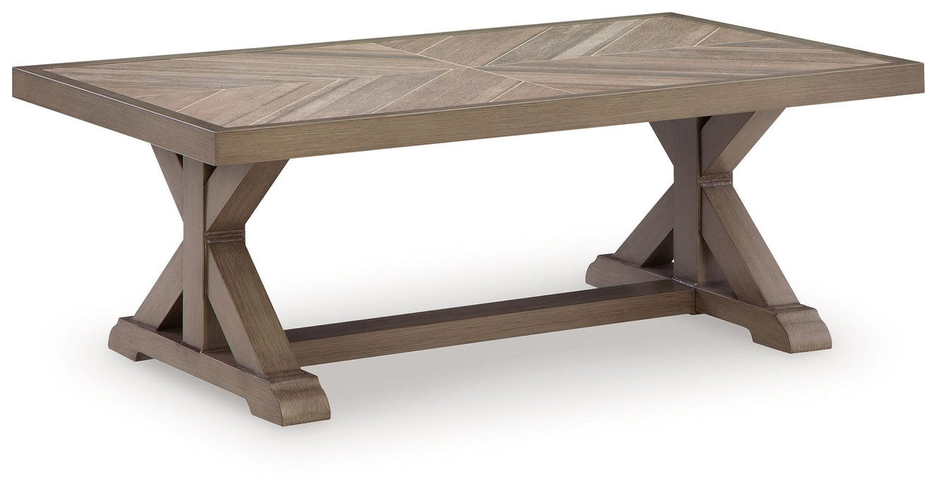Laguna Heights - Rectangular Cocktail Table - Beige - Tallahassee Discount Furniture (FL)