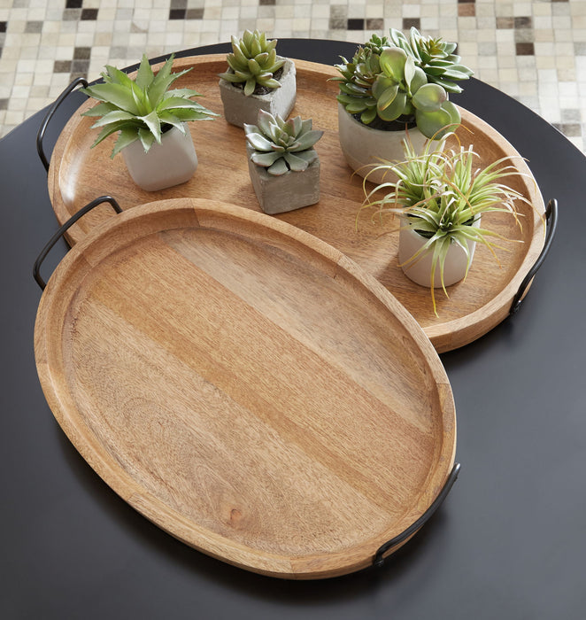 Jocelyne - Brown / Black - Tray Set (Set of 2) - Tallahassee Discount Furniture (FL)