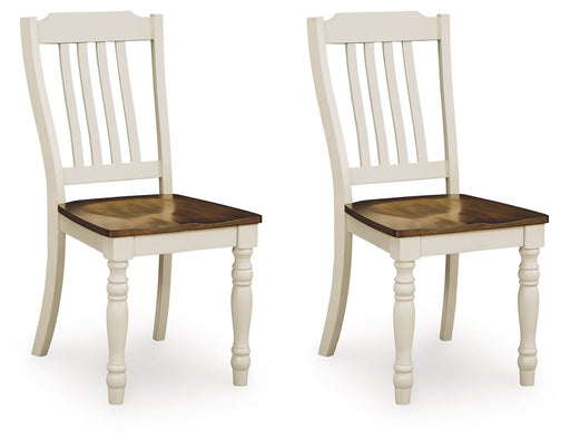 Wirloni - Dining Room Side Chair (Set of 2) - Antique White / Brown - Tallahassee Discount Furniture (FL)