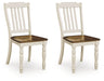 Wirloni - Dining Room Side Chair (Set of 2) - Antique White / Brown - Tallahassee Discount Furniture (FL)