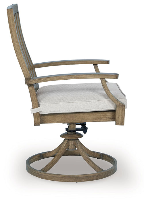 Rainier Ranch - Brown / Beige - Swivel Chair With Cushion (Set of 2) - Tallahassee Discount Furniture (FL)