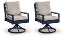 East Beach - Swivel Chair With Cushion (Set of 2) - Blue - Tallahassee Discount Furniture (FL)