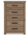 Oliandon - Five Drawer Chest - Light Brown - Tallahassee Discount Furniture (FL)