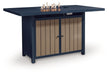 East Beach - Rectangular Bar Table With Fire Pit - Blue - Tallahassee Discount Furniture (FL)