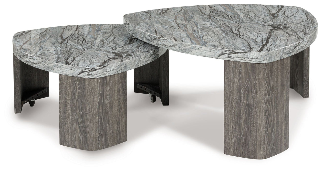 Surmour - Gray / Brown - Stacked Cocktail Table - Tallahassee Discount Furniture (FL)