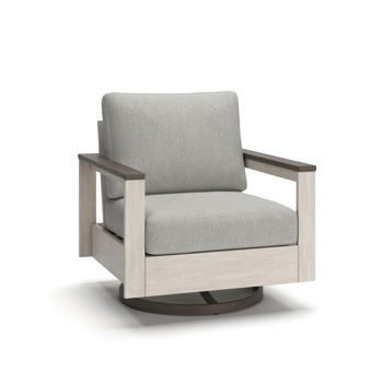 Vista Highlands - Swivel Lounge With Cushion - Brown / White - Tallahassee Discount Furniture (FL)