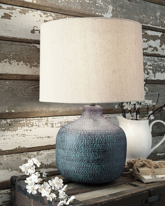 Malthace - Metal Table Lamp  - Patina - Tallahassee Discount Furniture (FL)