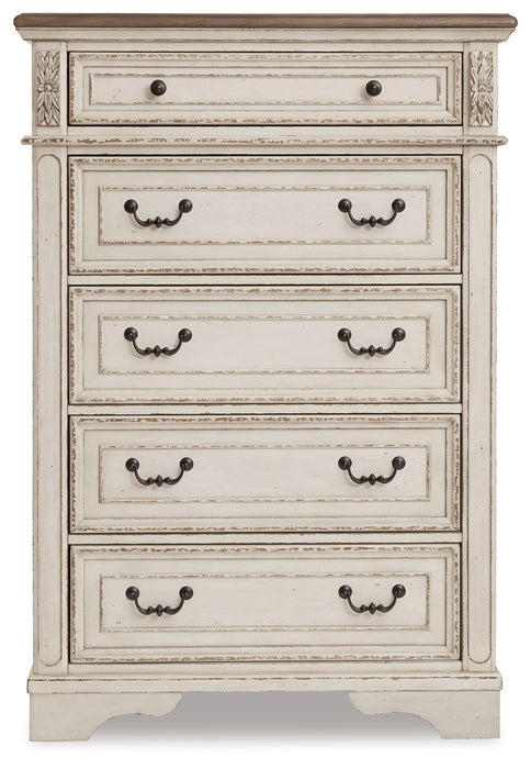 Realyn - Five Drawer Chest - White / Brown / Beige - Tallahassee Discount Furniture (FL)
