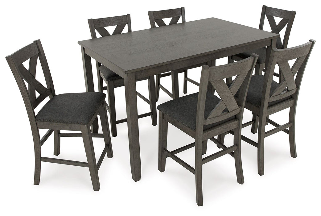 Caitbrook - Gray - Rect Drm Counter Table Set (Set of 7) - Tallahassee Discount Furniture (FL)