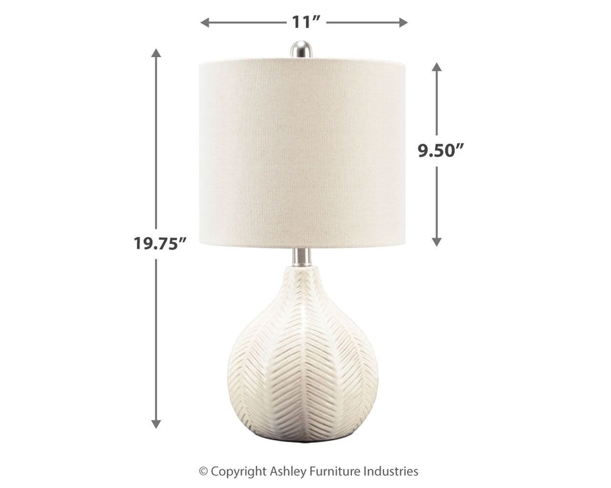 Rainermen - Off White - Ceramic Table Lamp - Tallahassee Discount Furniture (FL)