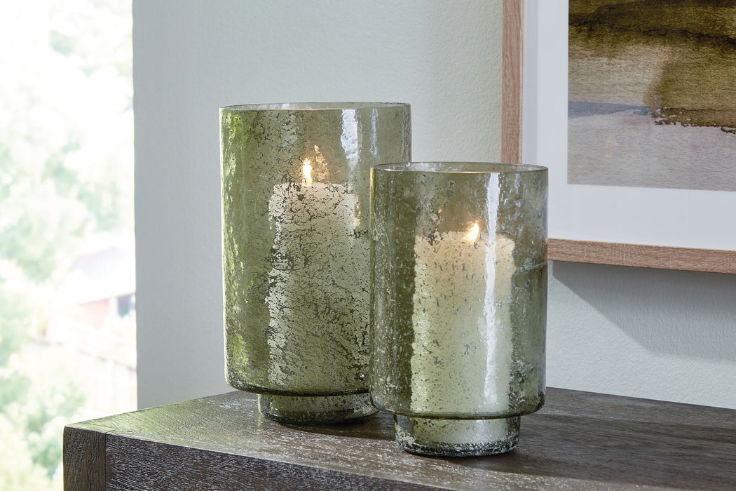 Clarkton - Green - Candle Holder Set (Set of 2) - Tallahassee Discount Furniture (FL)