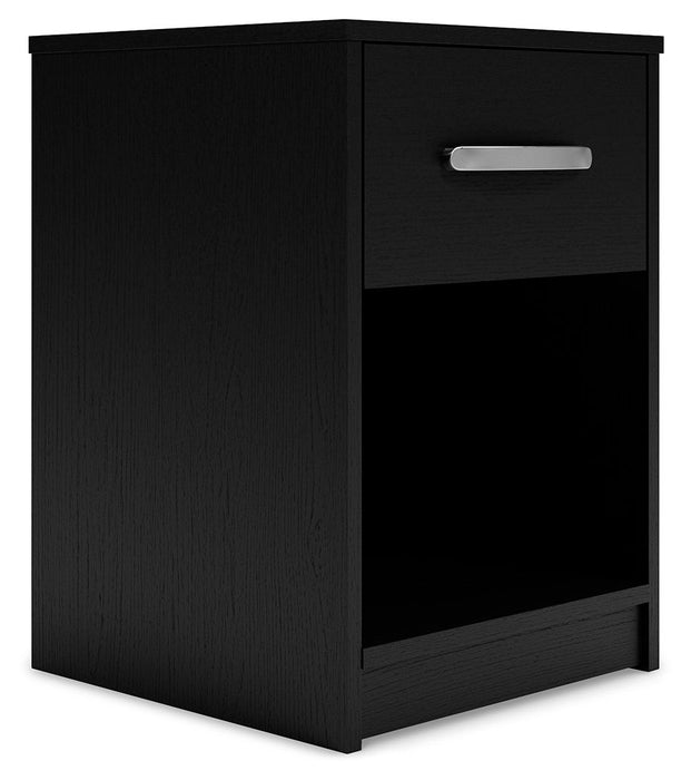 Finch - One Drawer Night Stand - Black - Tallahassee Discount Furniture (FL)