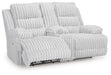 Rhines Falls - Alloy - Double Reclining Power Loveseat With Console - Tallahassee Discount Furniture (FL)