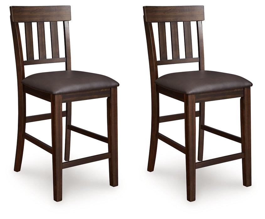 Haddigan - Upholstered Barstool (Set of 2) - Dark Brown - Tallahassee Discount Furniture (FL)