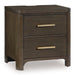 Radkin - Two Drawer Night Stand - Burnished Brown - Tallahassee Discount Furniture (FL)