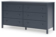Simmenfort - Navy Blue - Six Drawer Dresser - Tallahassee Discount Furniture (FL)