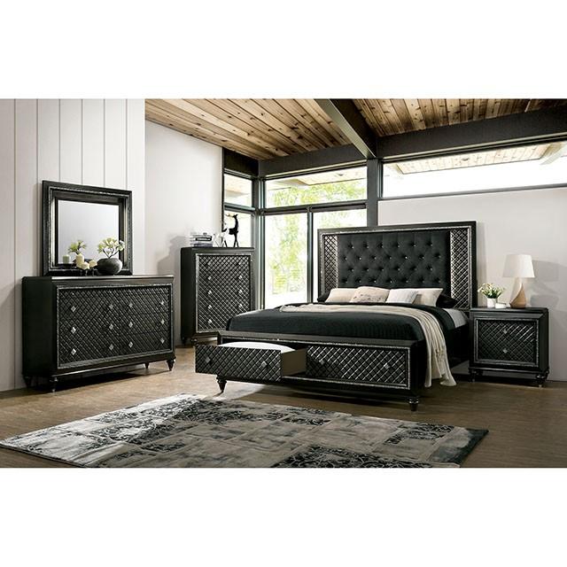 Demetria Metallic Gray Night Stand - Tallahassee Discount Furniture (FL)