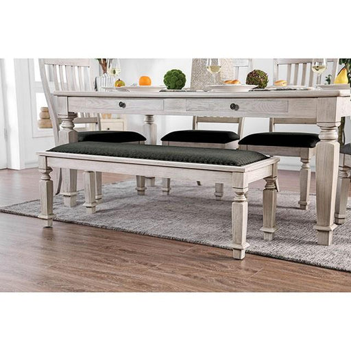 Georgia Antique White/Gray Bench - Tallahassee Discount Furniture (FL)