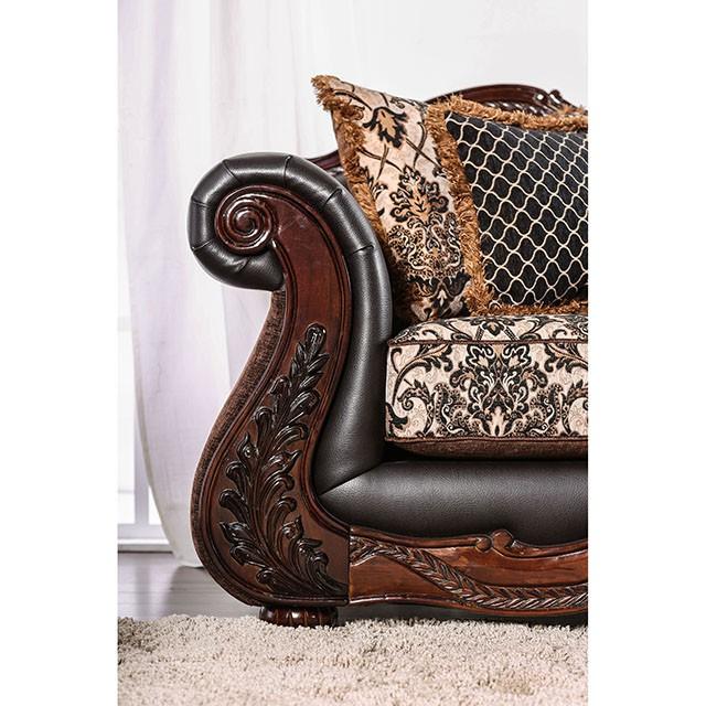 JAMAEL Brown/Espresso Love Seat - Tallahassee Discount Furniture (FL)