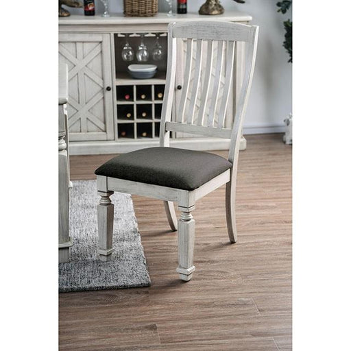 Georgia Antique White/Gray Side Chair (2/CTN) - Tallahassee Discount Furniture (FL)