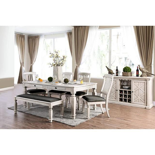 Georgia Antique White/Gray Dining Table - Tallahassee Discount Furniture (FL)