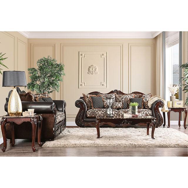 JAMAEL Brown/Espresso Love Seat - Tallahassee Discount Furniture (FL)