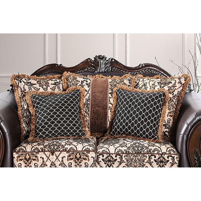 JAMAEL Brown/Espresso Love Seat - Tallahassee Discount Furniture (FL)