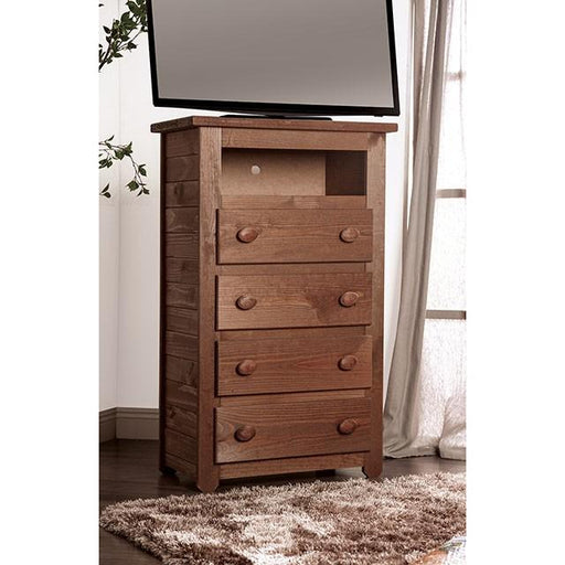 Lea Mahogany Media Chest - Tallahassee Discount Furniture (FL)