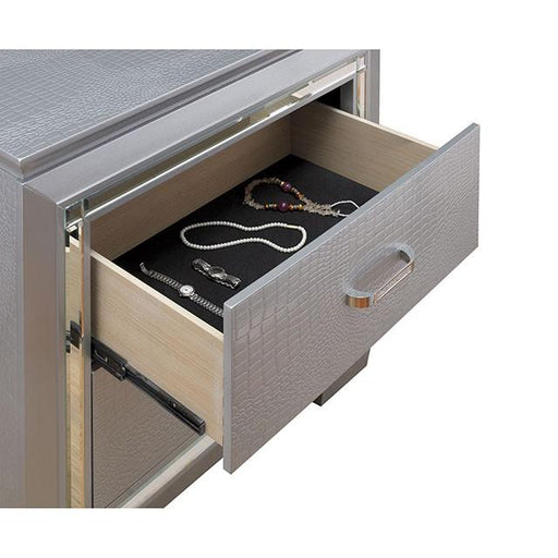 BELLANOVA Silver Night Stand - Tallahassee Discount Furniture (FL)
