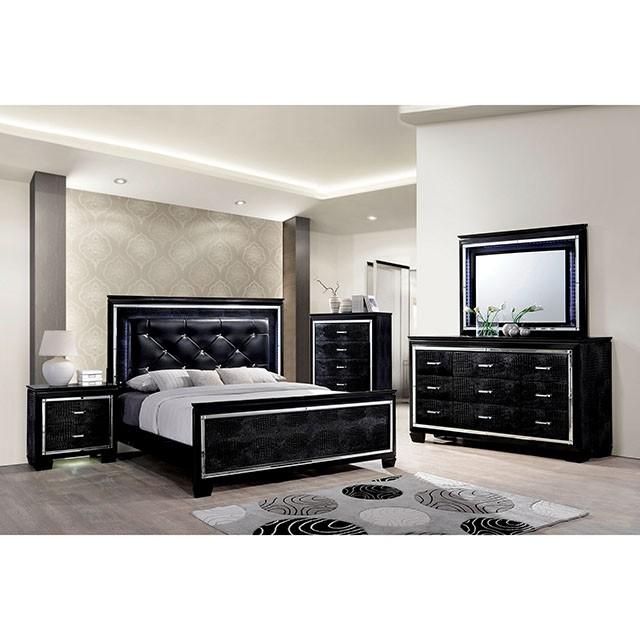 BELLANOVA Black Night Stand - Tallahassee Discount Furniture (FL)