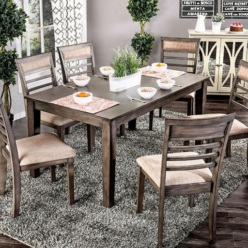 TAYLAH Weathered Gray/Beige 7 Pc. Dining Table Set image