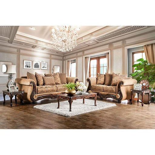 NICANOR Tan/Gold Sofa - Tallahassee Discount Furniture (FL)