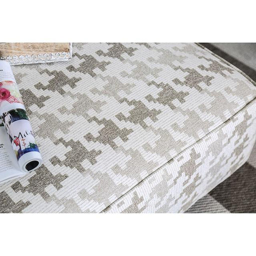 Christine Light Gray/Pattern Ottoman - Tallahassee Discount Furniture (FL)