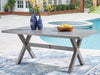 Half Moon Beach - Rectangular Dining Table With Umbrella Option - Gray - Tallahassee Discount Furniture (FL)